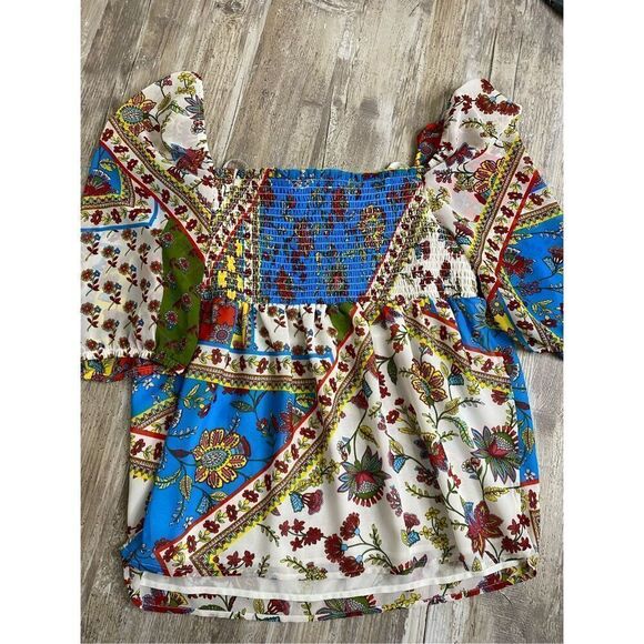 Calvin Klein Boho Blouse Shirt Size M - Picture 2 of 3